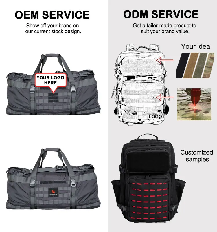 Custom 106L Large Capacity Outdoor Hiking Camping Travel Bag Adjustable Strap Shoulder Handbag 3 in 1 Backpack