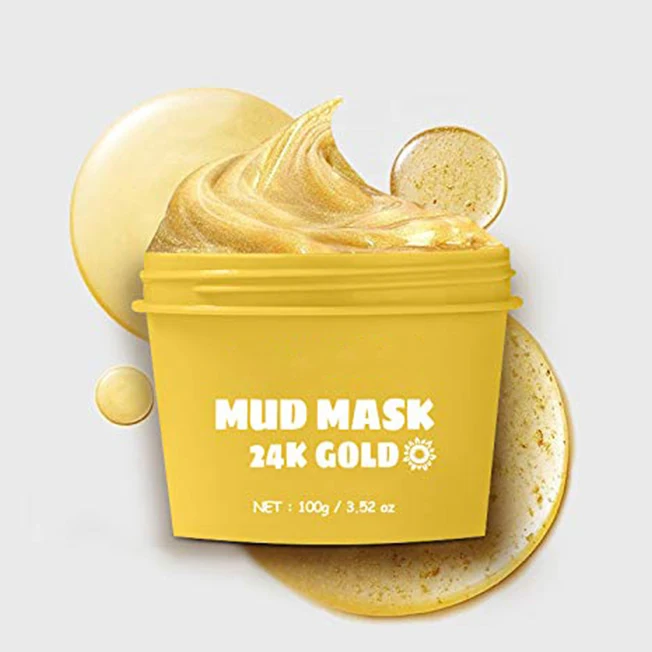OEM Skin Care Product Reduce Wrinkles and Fine Lines Beauty Pure 24K Gold Facial Mud Mask