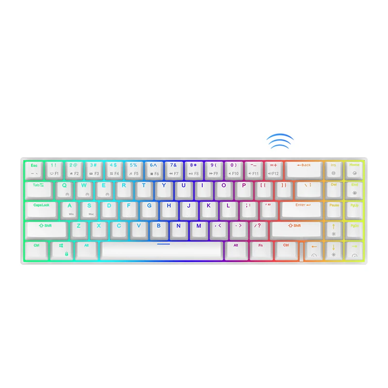 Игровая клавиатура Royal Kludge RK RK71 с 71 клавишами горячей замены, белые teclados rgb kyboard Проводная usb Беспроводная Механическая игровая клавиатура kayboard