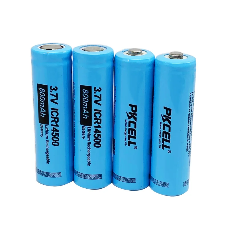 High performance rechargeable aa icr14500 800mah 14500 3.7v li-ion battery lithium ion battery