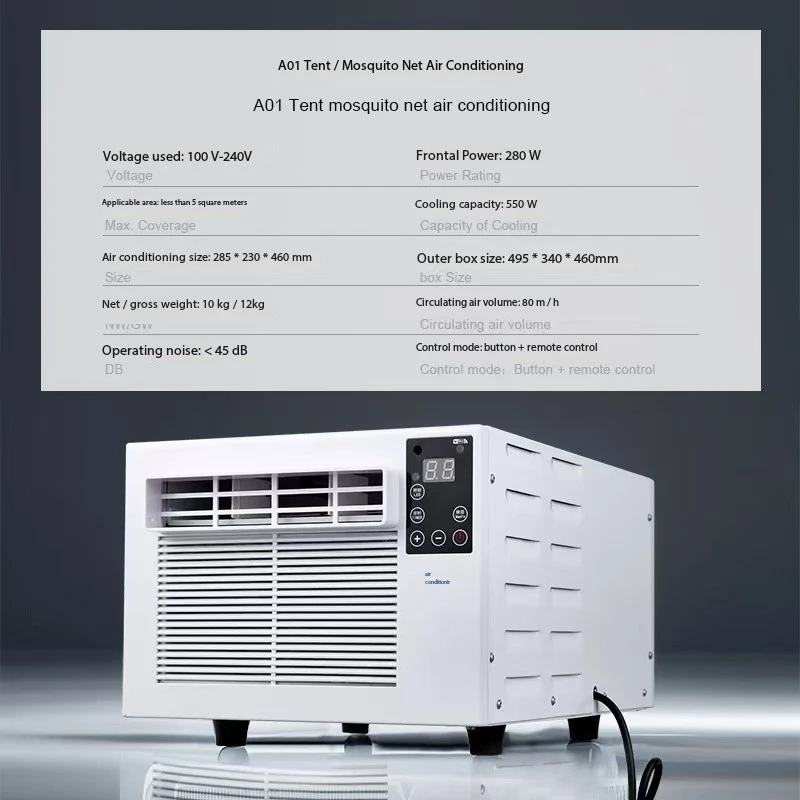 Brand All-In-One Mini Portable Air Conditioning Unit for RV Hotel & Bedroom for Outdoor Parking & Car AC Power Source