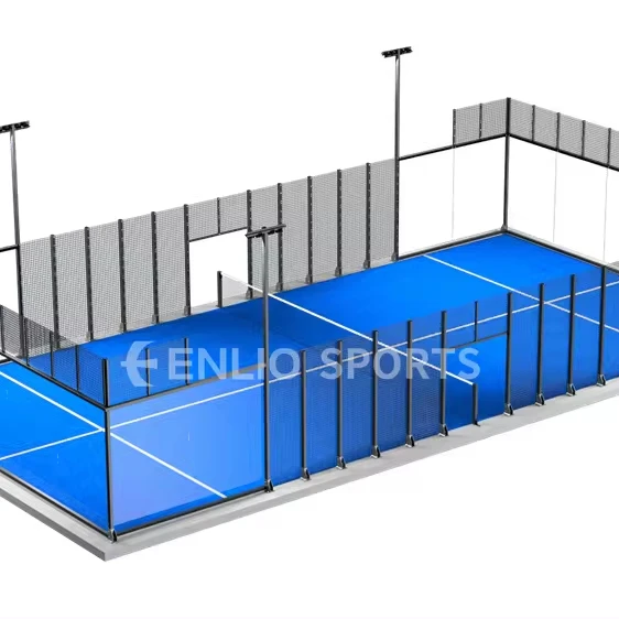 Enlio panoramic padel balls sets roof padel court paddel cancha de padel court with with roof manufacturer