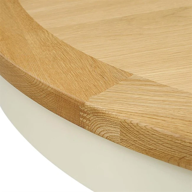 White Antique Design Morden Dining Room Kitchen Oak Solid Wood Folding Dining Table  Round 110-145cm Extendable Dining Table Set