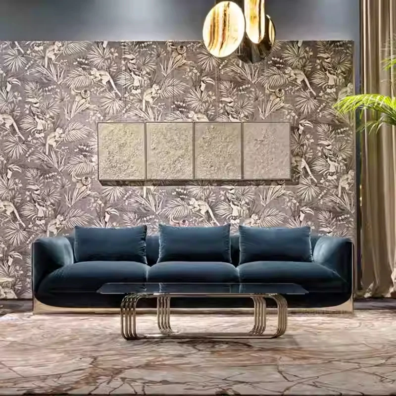 Furnistyle Best Sell 4 Seater Large Couch For Villa Beige Comfortable China Furniture Living Room Fabric Sofa Luxury Sofas