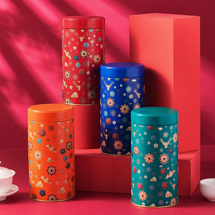 Bulk Fine Quality Airtight 500G Tea Storage Tall Metal Box Coffee Tin