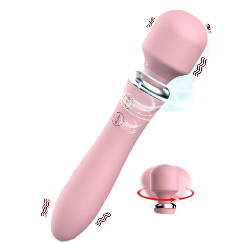 T-En Frequency Vibration USB Charging Double Shock Massager Vibrator Wand Sex Products For Adults