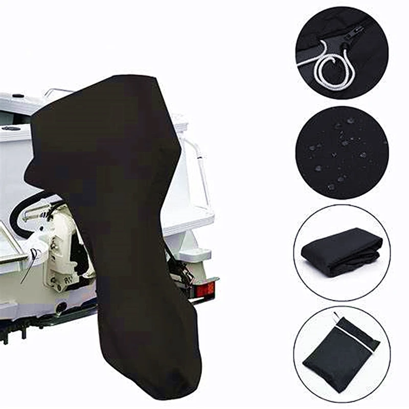 600D Heavy Duty Waterproof Outboard Hood Boat Motor Engine Cover for Motor Motor Up to 10Hp/20Hp/60Hp/150Hp