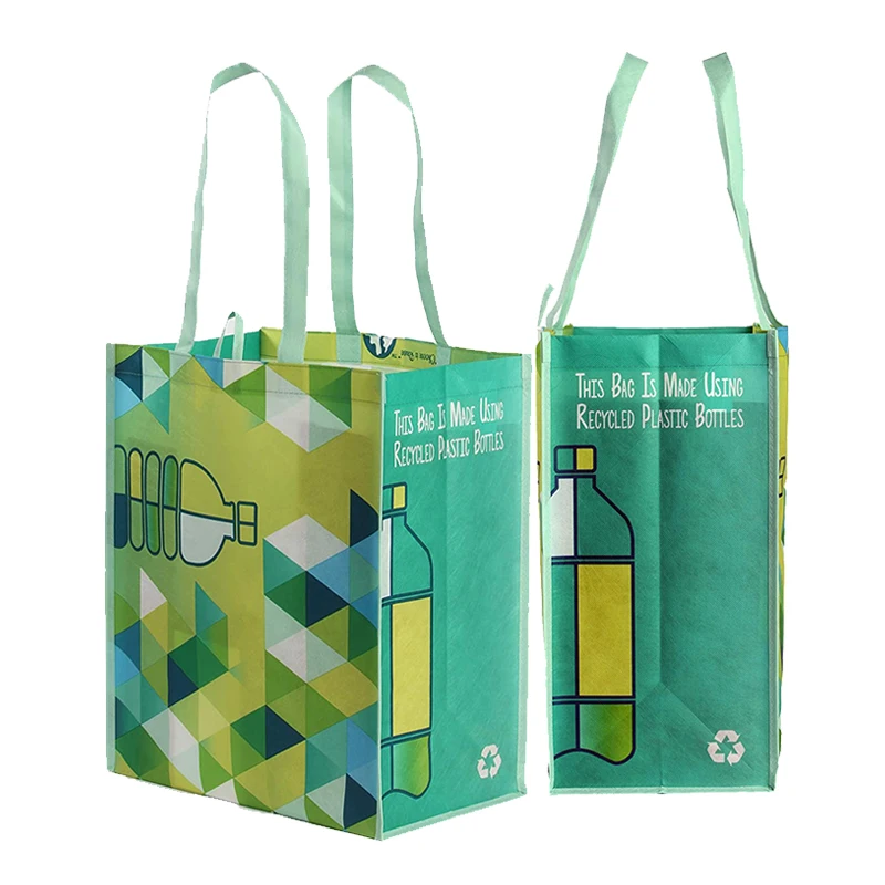 Heavy Duty Reusable Grocery Bag Made from Recycled Plastic Bottles Rpet Eco Friendly Tote Shopper Bag