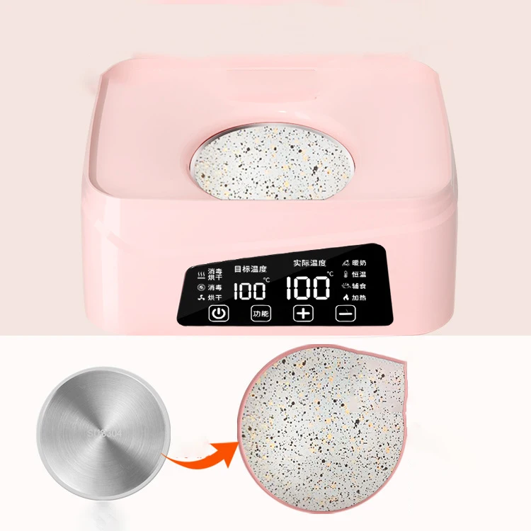 Baby Bottle Sterilizer Warm Milk Baby Steam Sterilizer Pot Cabinet with Drying Warm Milk Function 3 in 1