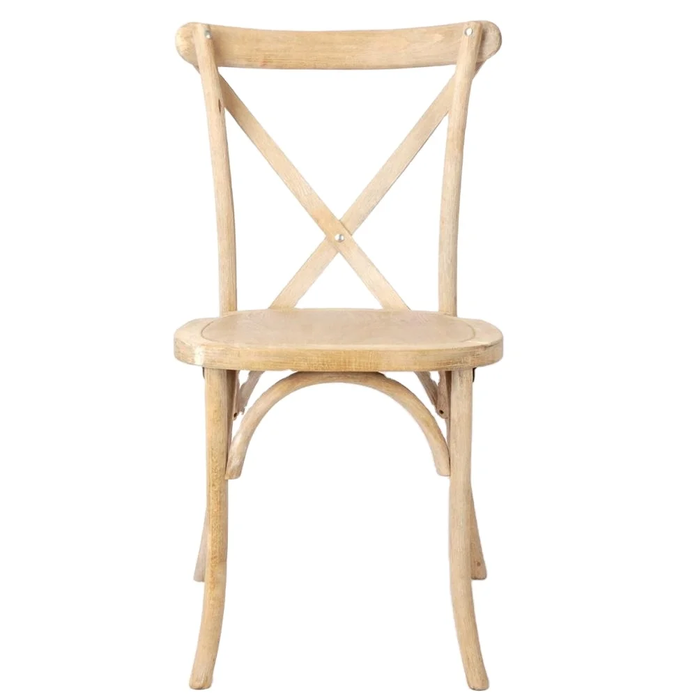 Stackable wholesale bistro dining rental wedding cross back wood chair dining chair