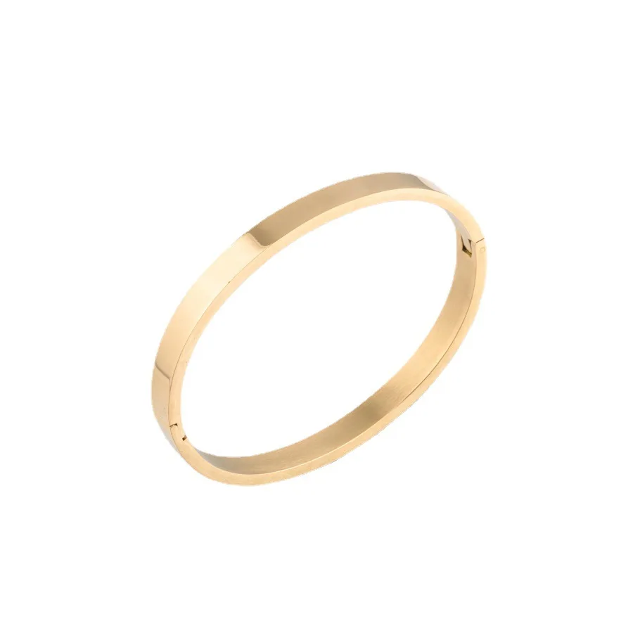 SLand Jewelry wholesale polished engravable stainless steel oval bangle hinged bracelet for women men gift DIY engraving