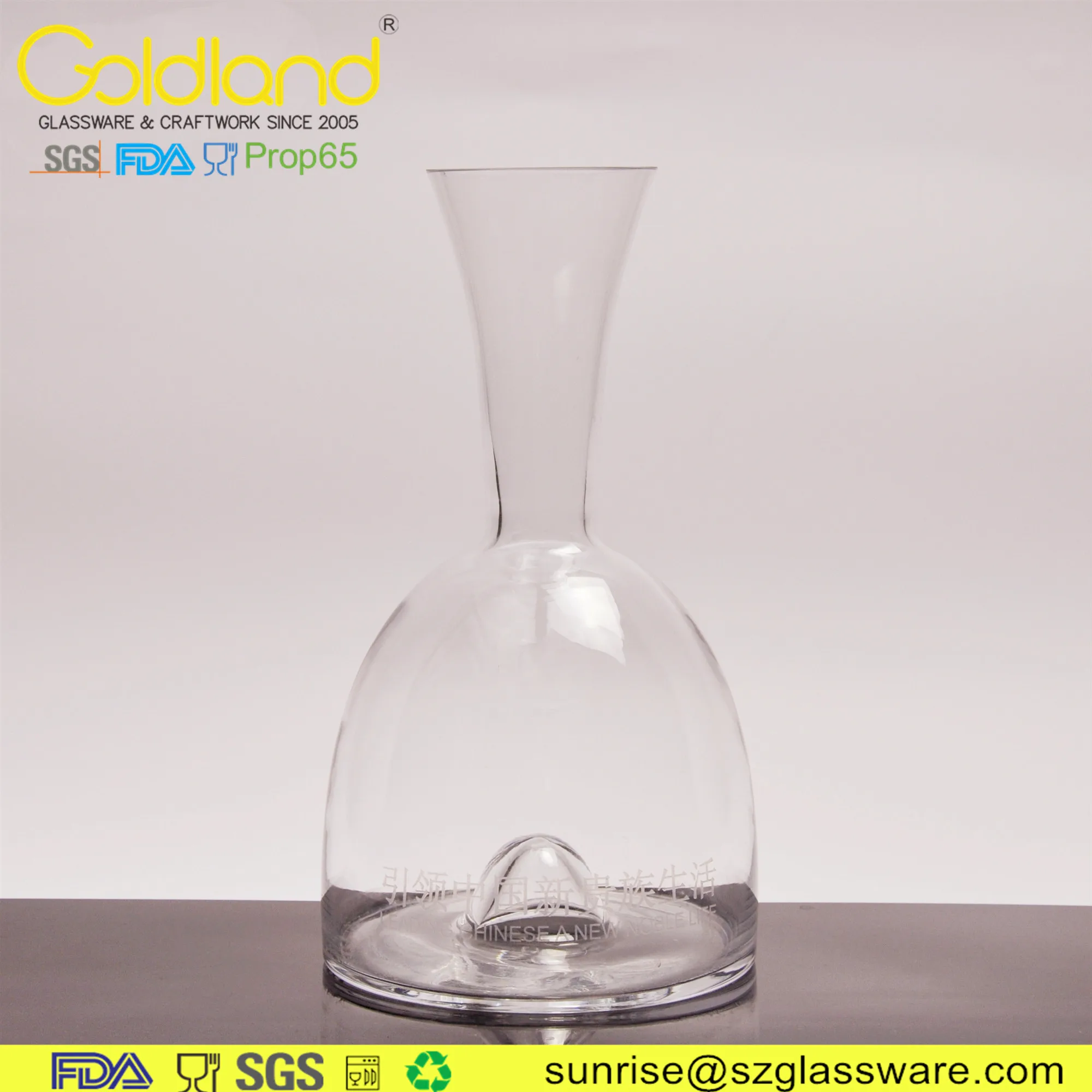 lead-free Crystal Glass wine carafe handmade teardrop bottom wine decanter