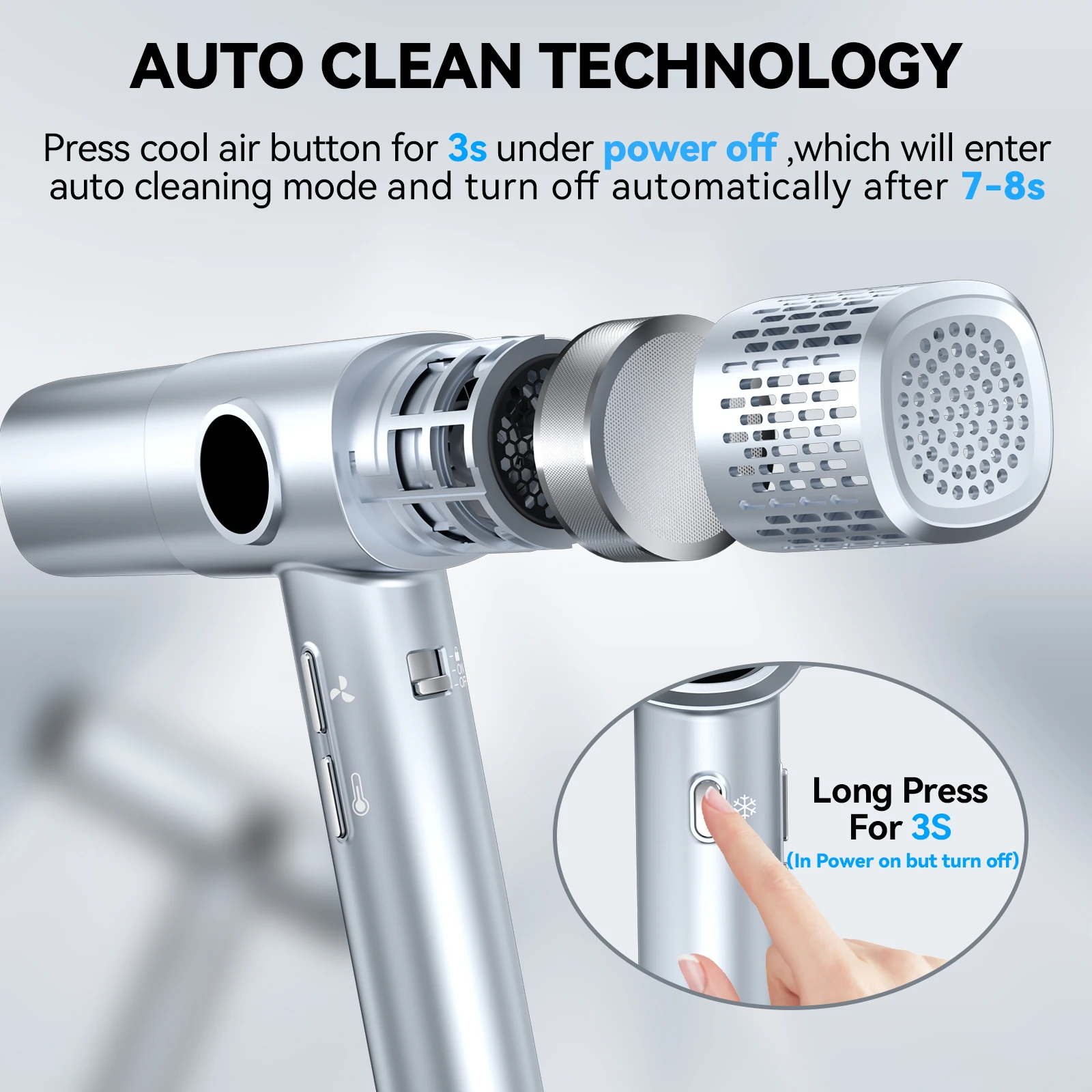 Lightweight 1800W Brushless Motor High Speed Bldc Blow Dryer Low Noise Professional Salon Negative Ion Hair Dryer