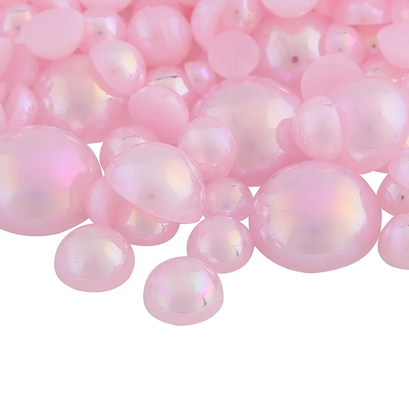 Meiyin Meilin 5000PCS AB flatback pearls rhinestones mixed sizes ABS loose Pearl Bead for DIY Handmade Shoes Craft