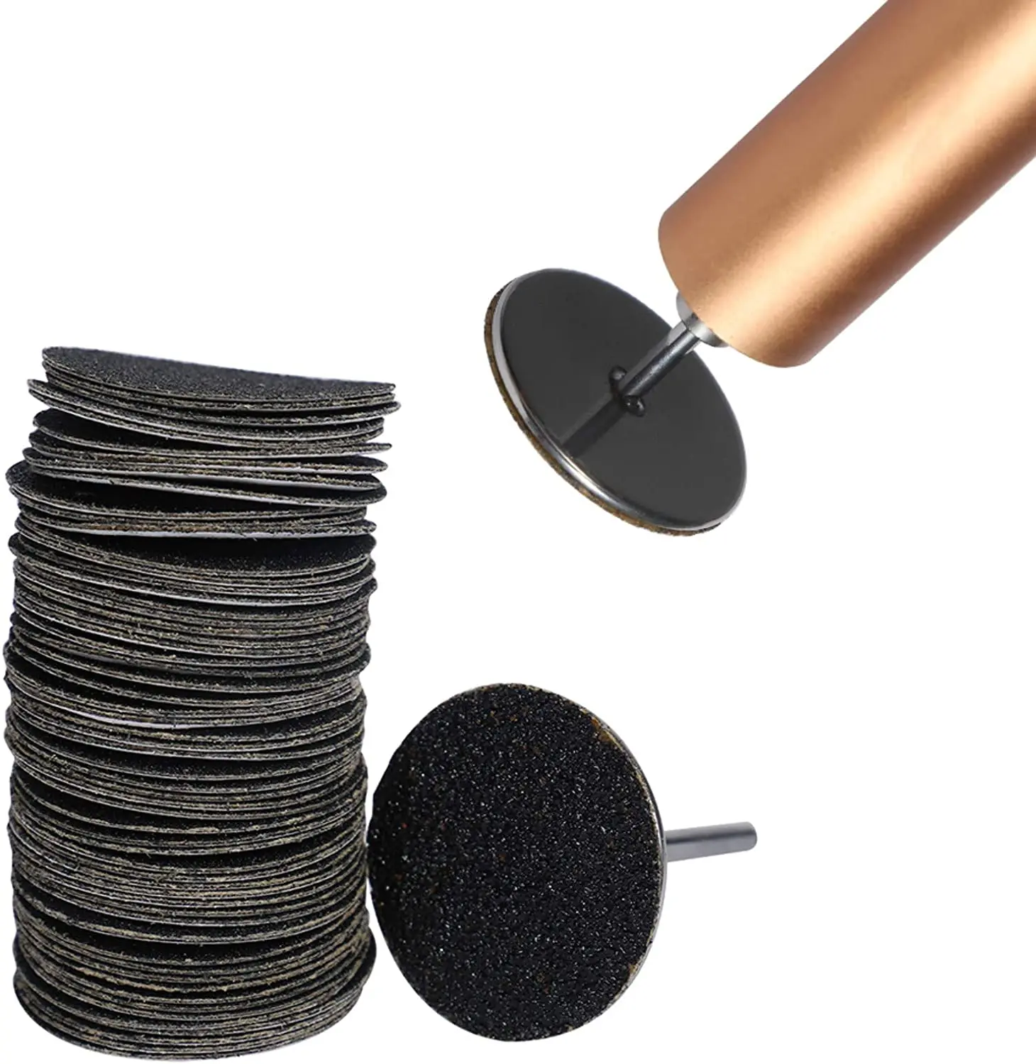 20MM 25MM Nail Disk Disc Replaceable Round Sanding Paper 100pcs #80 #180 Sandpaper Disc Cuticle Callus Remove Pedicure Drill Bit