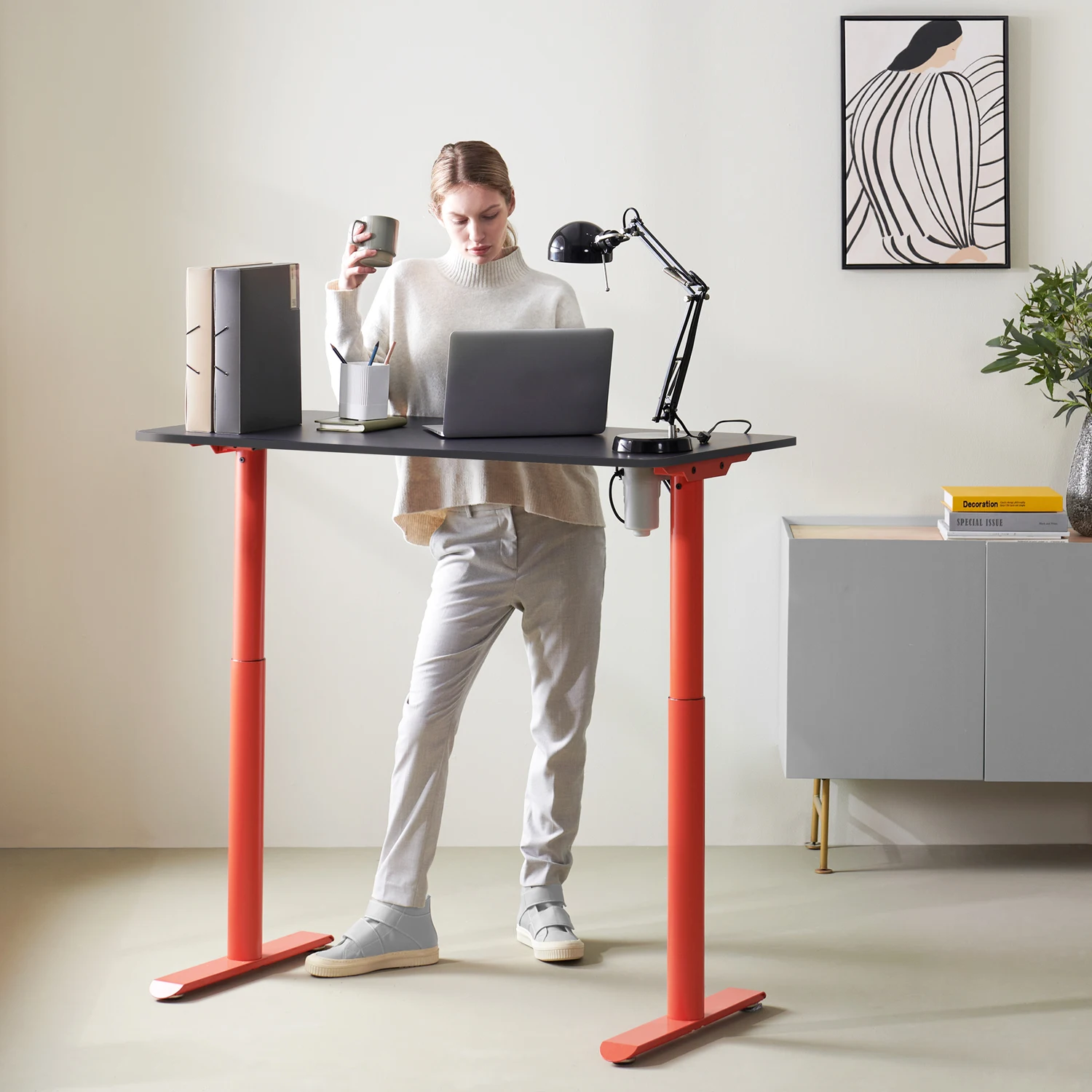 Ergonomic table single motor electric Standing Desk Frame height adjustable desk frame for cheap Office furniture table