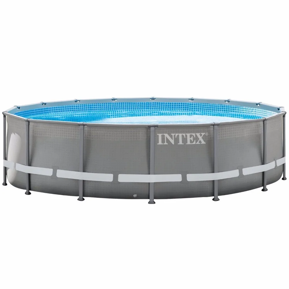 Intex 26702 Ultra Metal Frame Pool Large Adult Round Above Ground Swimming Pool