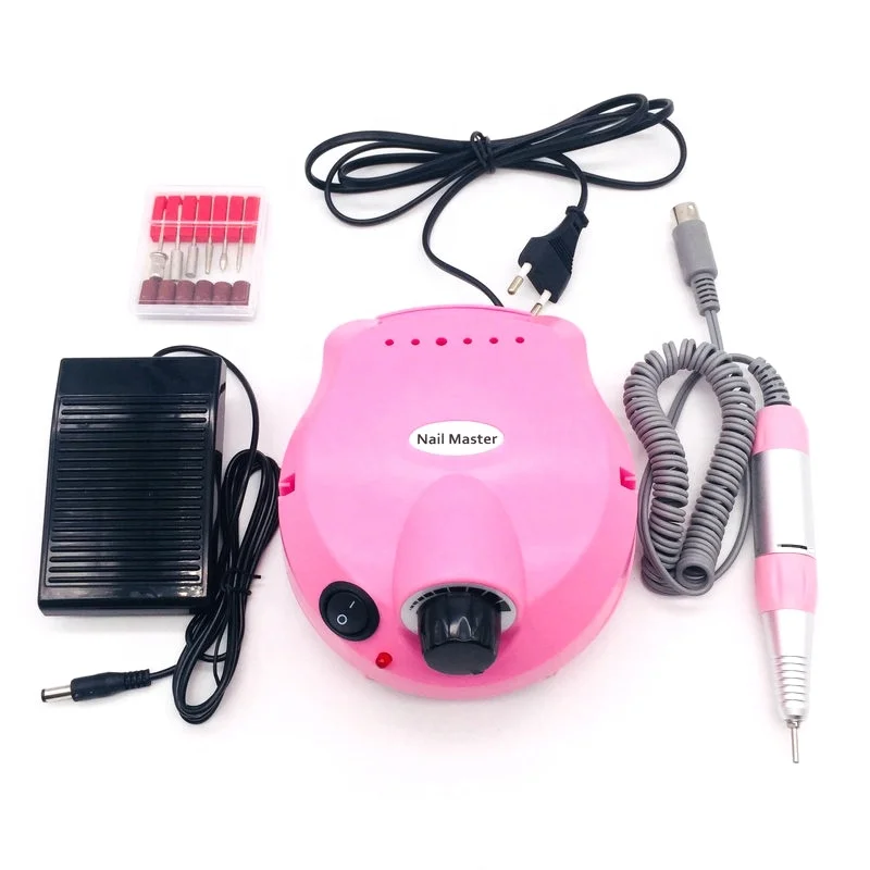 Заводская профессиональная портативная бесщеточная дрель для ногтей розовая перезаряжаемая электрическая дрель для ногтей 25000 об/мин