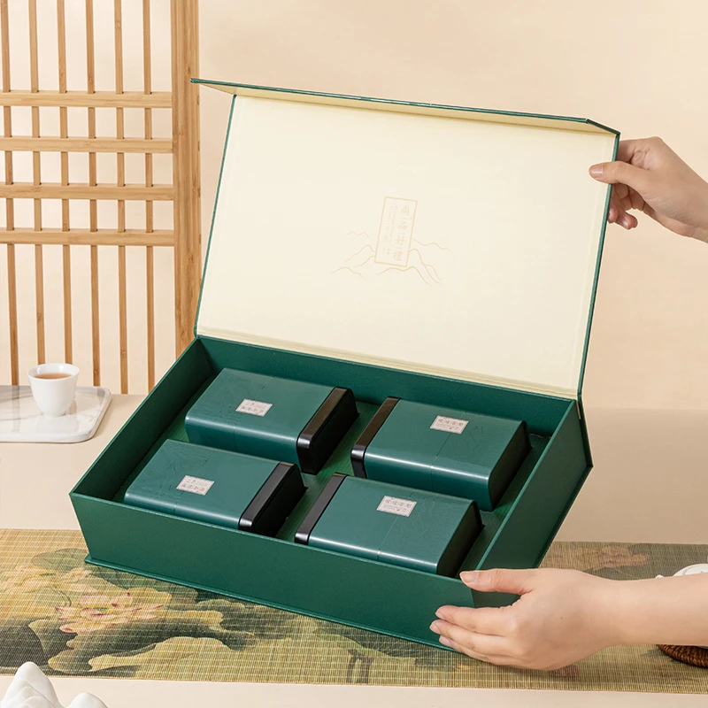 Customized Wholesale Empty Food Grade Gift Box Packaging Square Tinplate Metal Tin Can for Tea