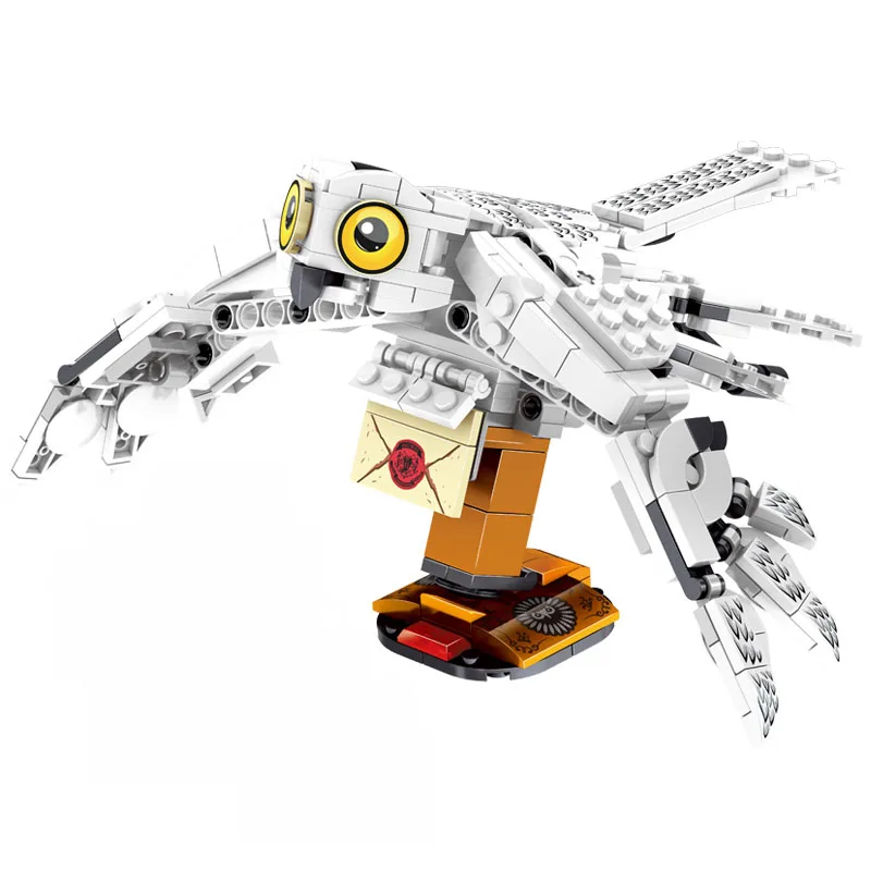 Animal Hogwarts Hedwig Owl Model Plastic Decorative Toy & Building Blocks Set Collection with Dumbledore Accessories