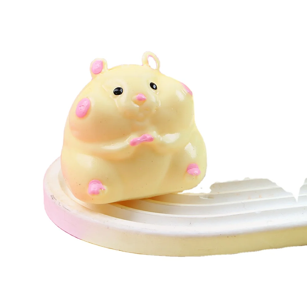 TPR Soft Rubber Solid Hamster Squeeze toy Stress Relief Toys Cute Pet Big Dumpling Cartoon Mouse squeez toys for kids