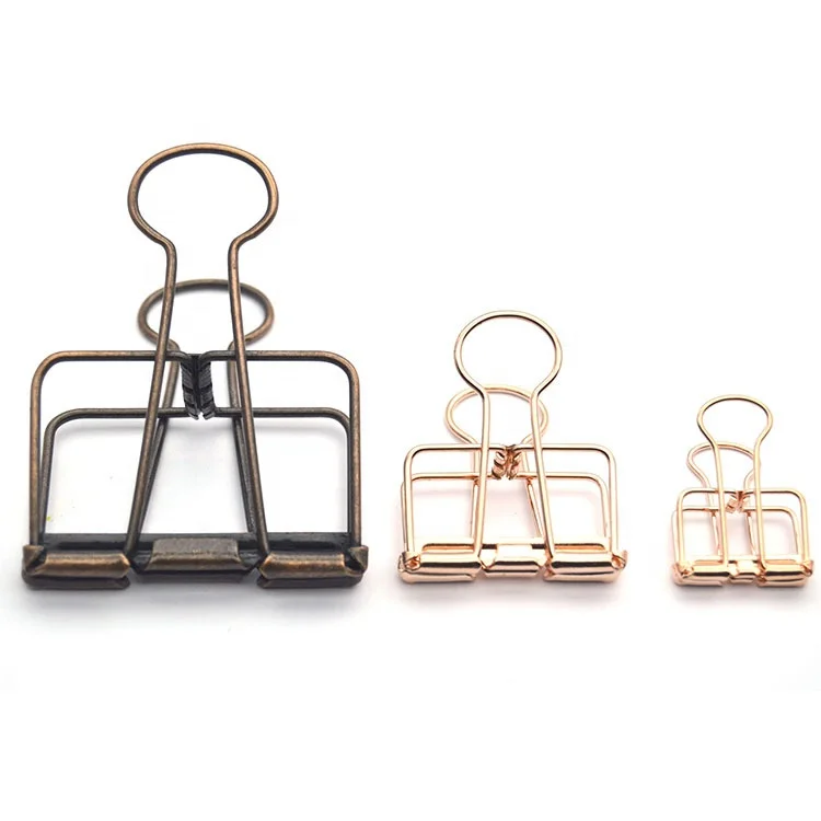 4 size 0.75 inch  0.98 inch 1.25 inch 2 inch  Brass skeleton binder clip