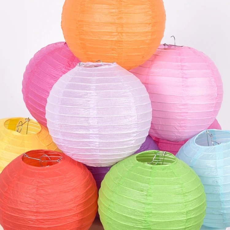 Round Paper Lanterns Lamps Festival Wedding Decoration Chinese Paper Lanterns Lanterns Wedding
