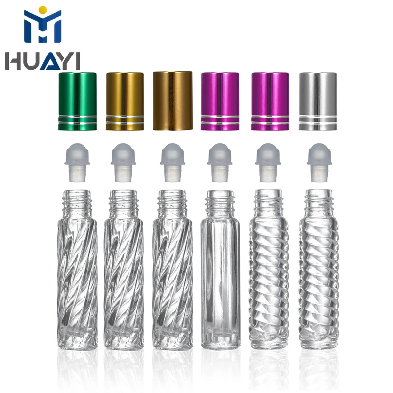 Essential oil perfume roller bottle clear 3.5ml glass roll on bottle with cap