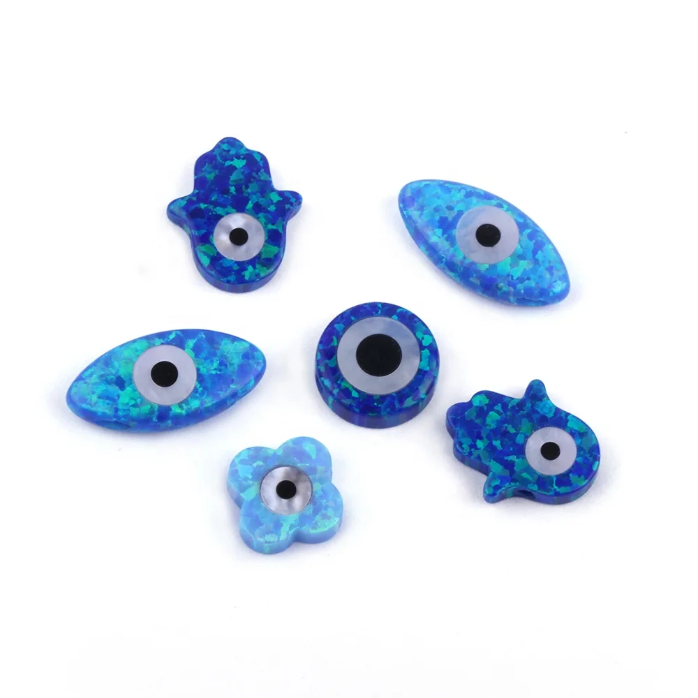 Wholesale 92 Colors Opal Turkish Eye Blue Round Synthetic Opal Eye Stone for Opal Jewelry