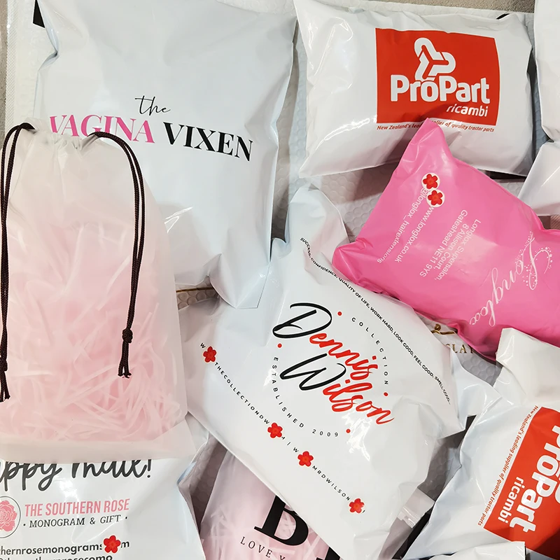 Custom Logo Mailers Black Print Wholesale Pink Blue Shipping Bags 10X13 Inch White Matte recyclable Poly Mailer