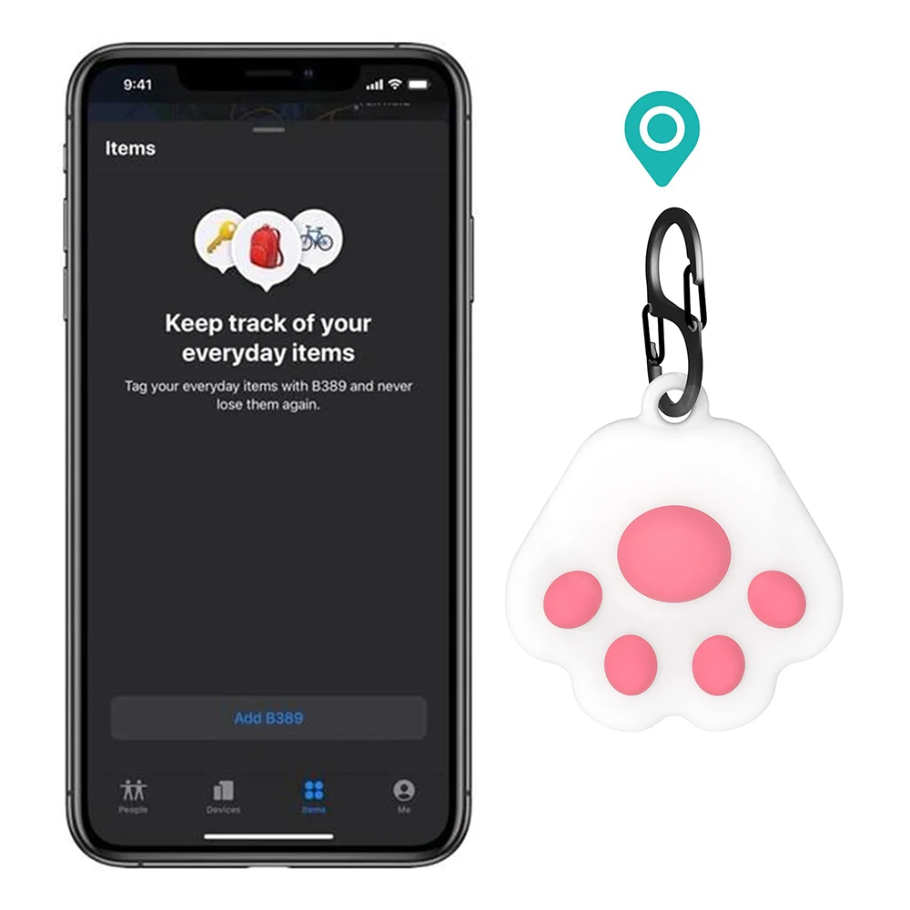 Силиконовый защитный чехол для AirTags милый с кошачьей лапой мягкий аксессуары