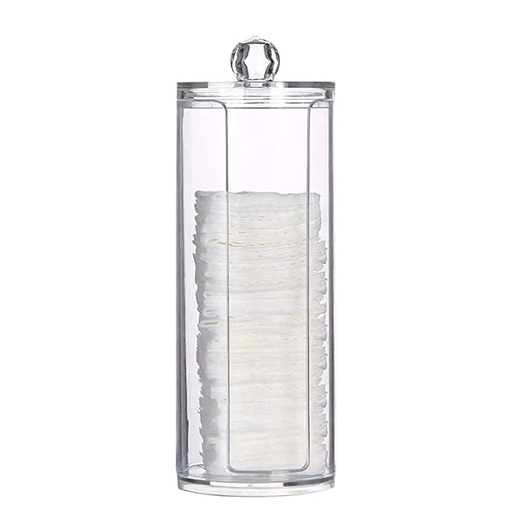 Plastic Cotton Swab Ball Pad Holder Acrylic Boxes with Lids Bathroom Organizer Qtip Apothecary Jar Clear Container Dispenser