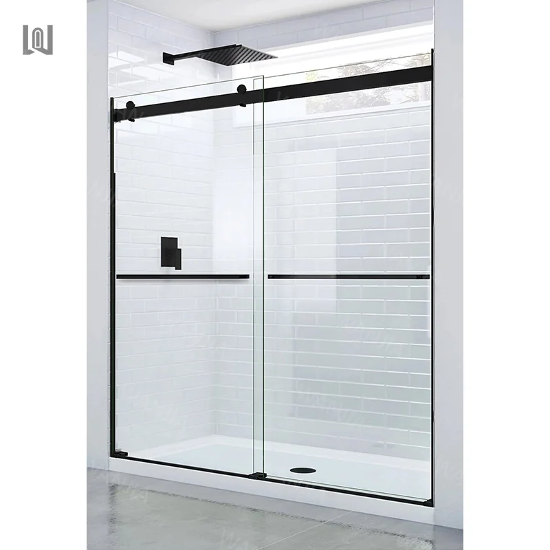 Hotel apartment interior bathroom frameless glass door glass shower door sliding shower enclosure modern design shower door