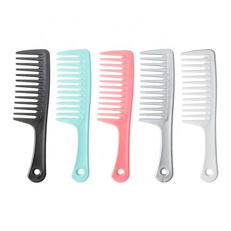 New Color Hair Clipper Wet Detangling Curling Brush Plastic Heat Resistant Large Wide Tooth Comb For Styling Products