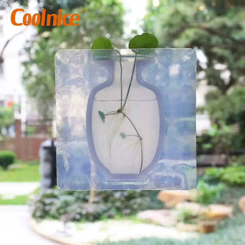 Coolnice antigravity Sticky Vase Removable Silicone Magic Vase  Decoration for House Restaurant on Wall