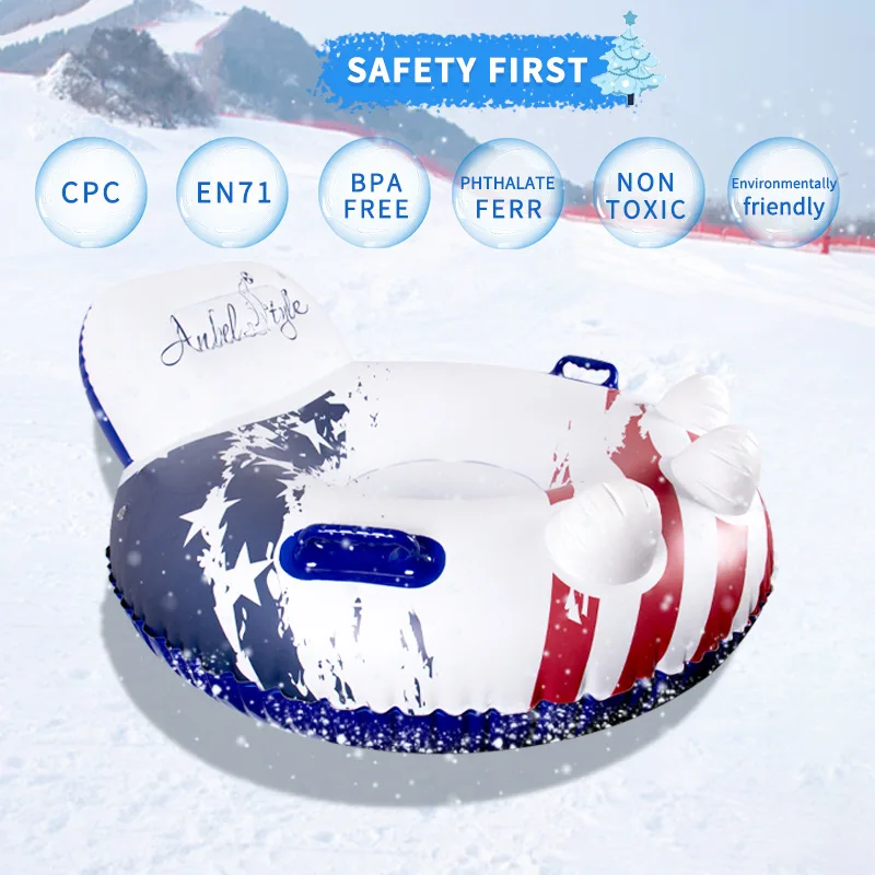 Wavefun Winter Party Durable Winter Inflatable Round Snow Tube Sled for Domestic Toys