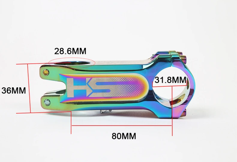 PRO HONSUN Rainbow Color Bicycle Stem 31.8*80/100/110mm Ultralight Riser 0 Degree MTB Bike Handlebar Stem Road stem
