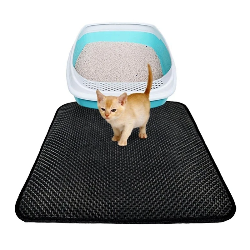 Cat Litter Mat Double Layer Waterproof Urine Proof Trapping Mat Easy to Clean Non-Slip Toilet Pad Cat Scratch Pad Large Foot Pad