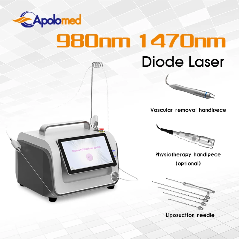 2024 Newest Endolaser With Fiber Optic 980 1470 Laser Diode Vascular Therapy Face Lifting Lipolysis Lipo Slimming Equipment