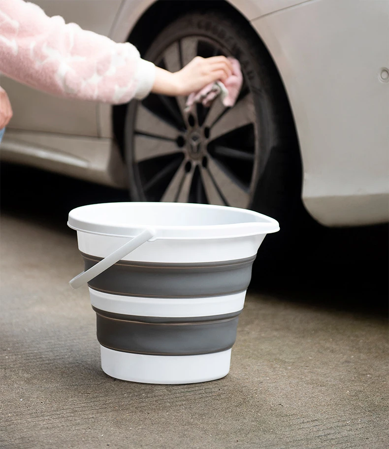 Manyou PP+TPE Material  Small Size 8L Round  Multifunctional  Foldable Portable Water Bucket for Gargening Car Washing