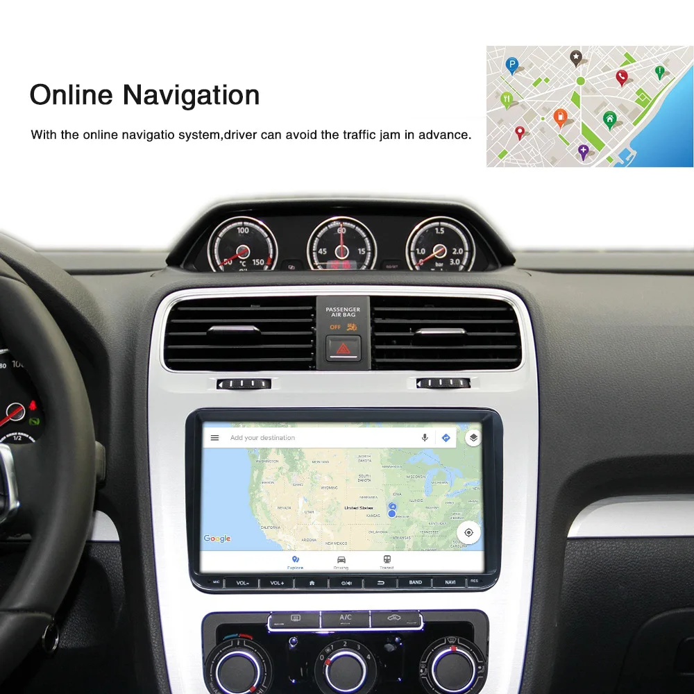 9 Inch 2 DIN Android Car Radio Stereo GPS multimedia Player ForVW/Volkswagen/Polo/SEAT/Passat/Toledo