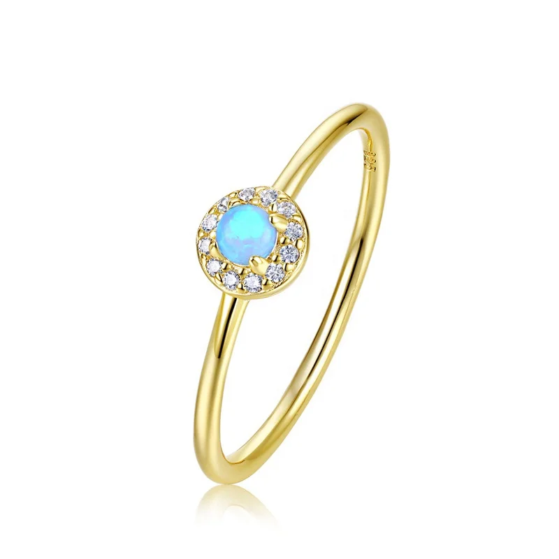 Fashion beautiful design sterling silver opal gemstone ring midi finger adjust gold ring designs