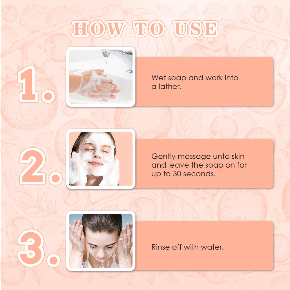 Private Label Hydrolyzed Collagen Deodorizing Whitening Deep Cleaning Persimmon Fruit Extract Bar Soap Bar With Persimmon