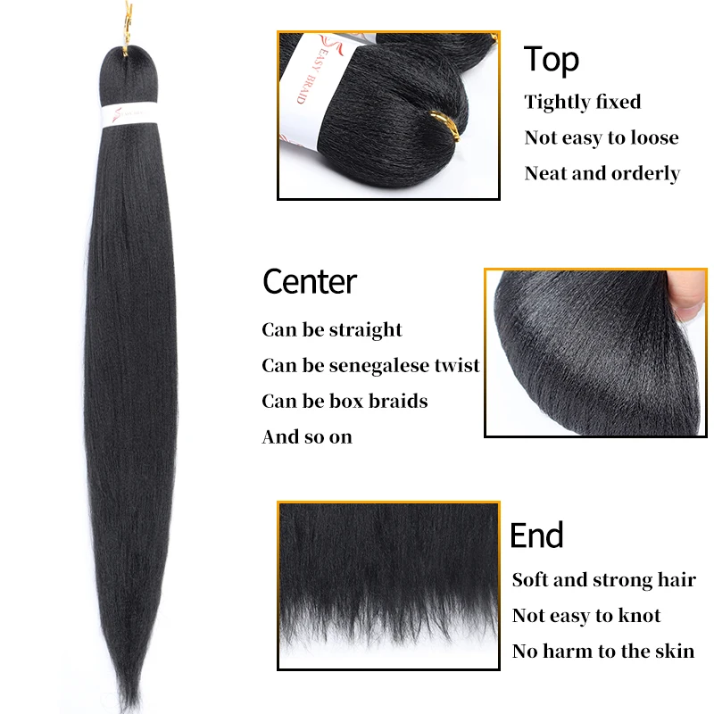 Free Sample Extensions Kanekaion for African Hair yaki Ombre Braids Easy Braid Pre Stretched Synthetic Braiding Hair