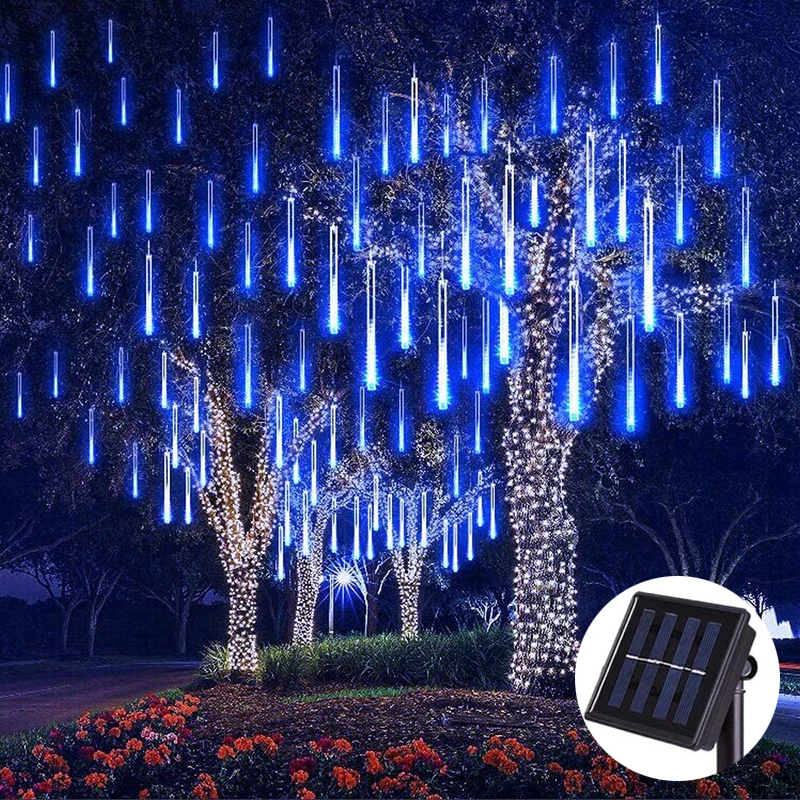 Solar Meteor Shower Rain Lights Holiday String Waterproof Garden Christmas Wedding Decoration led strip light