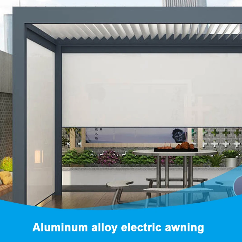 Aluminum alloy electric awning outdoor hotel Villa leisure garden Pavilion Smart louver pavilion Sun room