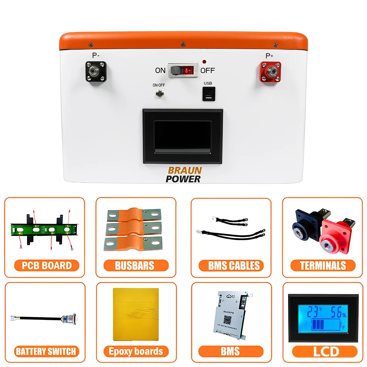 24V 25.6V 300Ah Lithium LiFePO4 Battery Pack 7kWh Lifepo4 24V 7kWh LiFePO4 battery pack Lithium Battery For Solar Energy Storge