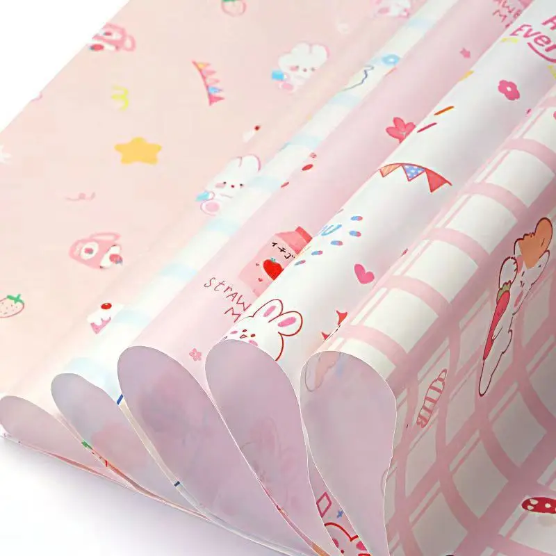 Cellophane Plastic Waterproof Thin Cigrate Gift Korean Floral One Color Wrapping Paper