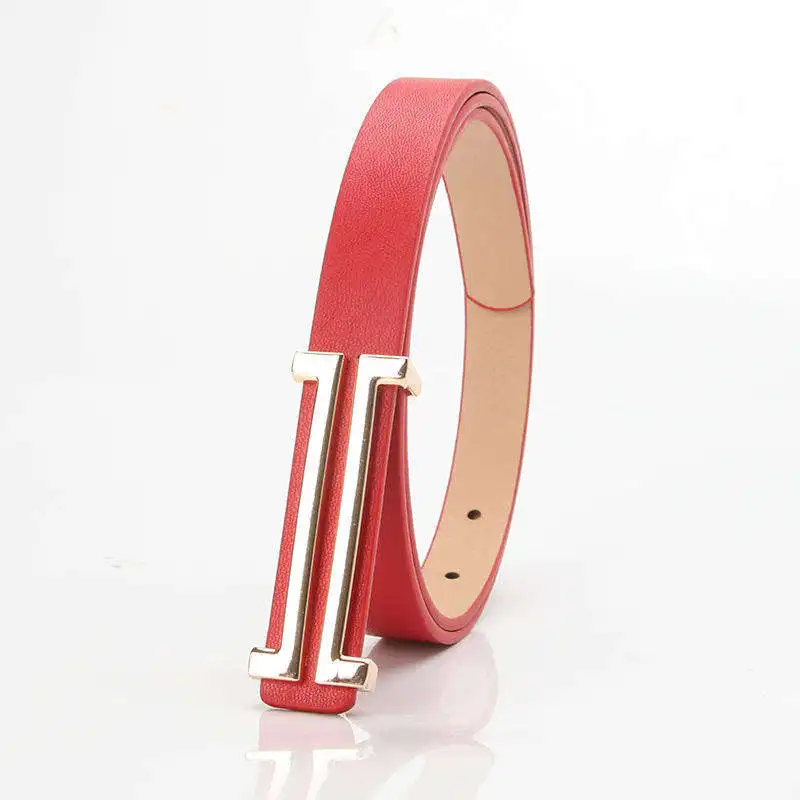 New Fashion Fine Belt Ladies Smooth Buckle Slim Thin Belt Alloy Durable Belt Women