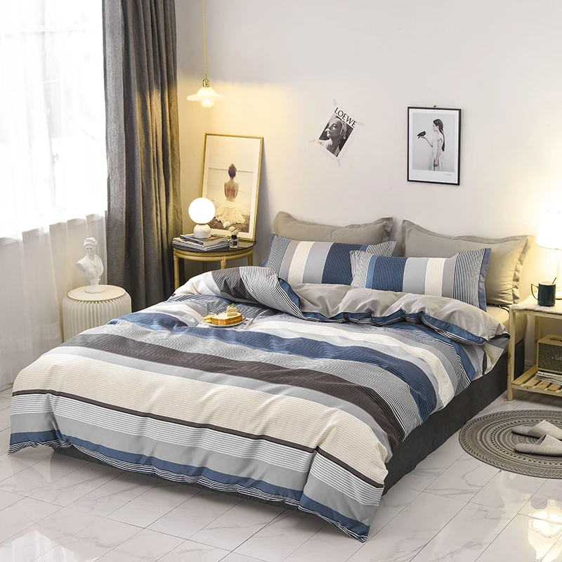 
Hot Sale Reversible Bed Sheet Bedding Duvet Cover Set 